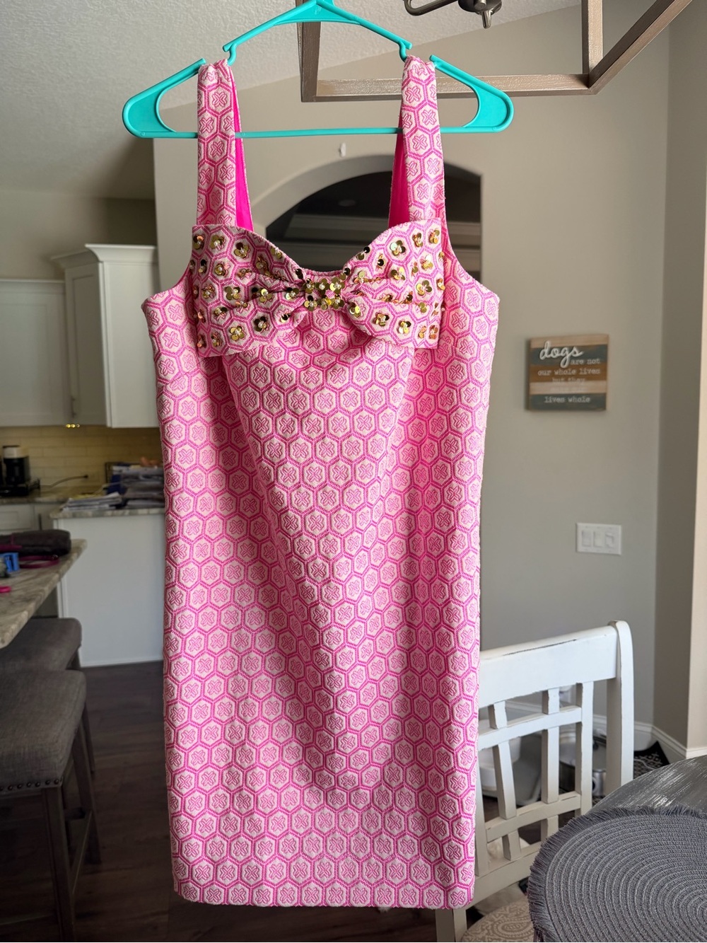 Lilly Pulitzer Pink Embellished Bow Slip Dress - Picture 3 of 8